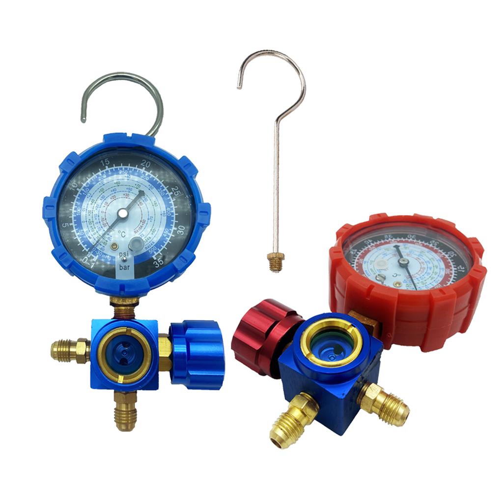 Air Conditioner Refrigerant Low and High Pressure Gauge for R410A R134A R22 R404A A/C Diagnostic Refrigerant Charging Tool