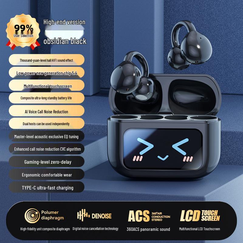 TK Bestseller Clip-on Smart Earbuds: AI Translation, Touchscreen, Bluetooth, True Wireless Sports