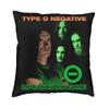 O Type Negative Square Pillow Case Home Decorative Heavy Metal Rock Band Logo Cushions Throw Pillow Sofa Doublesided Printing