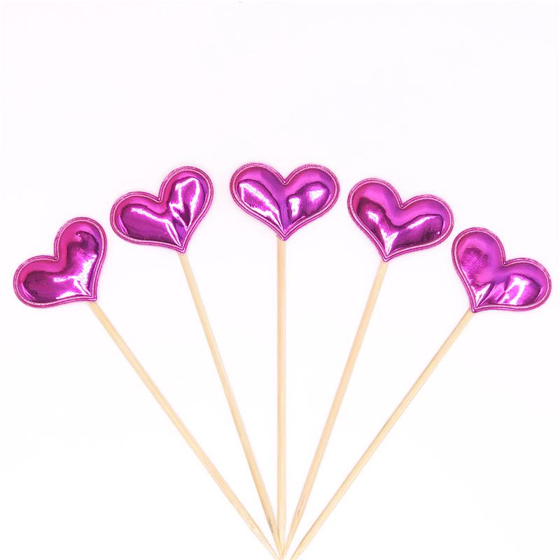 Large Glittery Leather Birthday Cake Topper Set: Heart, Star, Five-Pointed Star, and Crown