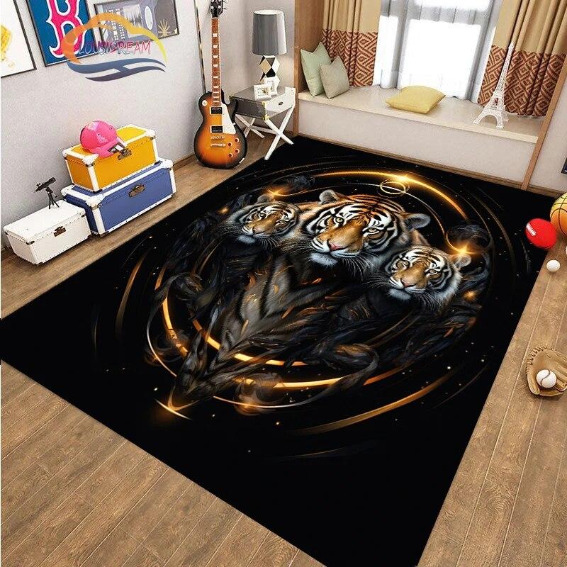 Covor de podea cu animale cool tigru art fashion covor Decorație casei cadouri covor Anti-alunecare pentru sufragerie și pat copil