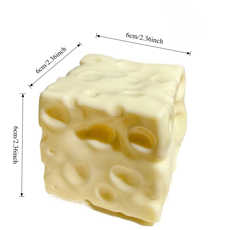 Dee doh Kaasblokje Stressbal Taba Squishy Vormvast Knijpspeeltje Sensorisch Fidget voor Stressverlichting
