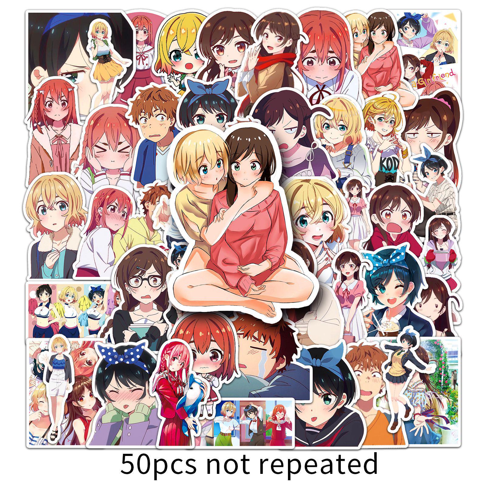 50pcs Waterproof Anime Graffiti Cartoon Stickers for DIY Phone Cases & Suitcases