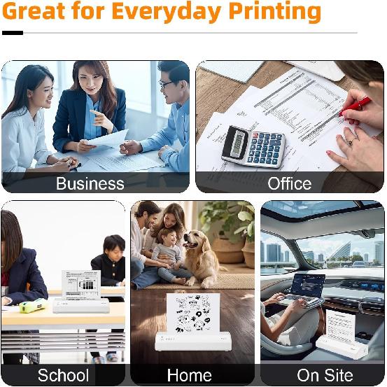 Bagana US Letter Thermal Printer Paper 8.5 x 11 Inch 4 Rolls Multipurpose Inkless Rolled Thermal Printing Paper Compatible with Letter Portable