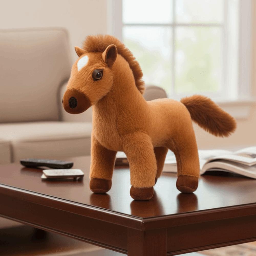 Long Mane Standing Foal Plush Doll Saddle Cartoon Horse Stuffed Toy Pony Plush Toys  Children