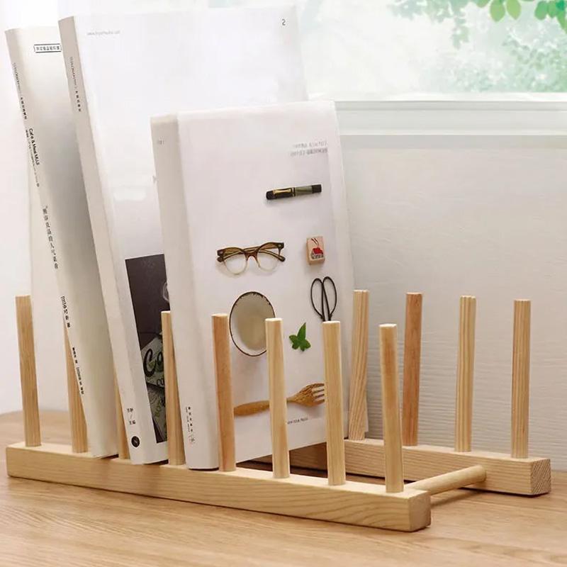 1Pc Kitchen DIY Holder 2/3/4/5/6/7/8 Grids Drainer Wooden Display Stand Drying Shelf Dinnerware