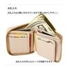 [BEAURE] [Vuret] B-24096 genuine leather short wallet round zipper mini wallet bi-fold with hand strap ladies P.Beige