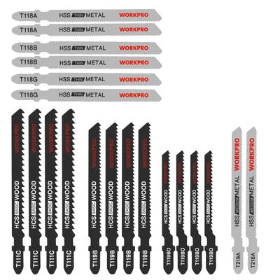 WORKPRO Jigsaw Jigsaw Set of Replacement Blade for For Stainless Cutting Blade, Blade, 20, Jigsaw, Woodworking, Ironwork, Steel,