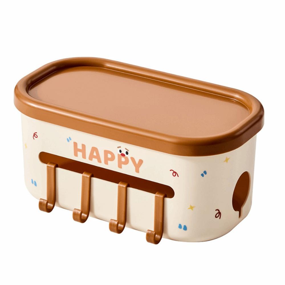 Snap-on Type Hanging Storage Basket Removable Sundries Storage Organizer  Dormitory Bedside коричневый