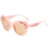 For Women Flower Decoration Frame Eyeglasses Baroque Vintage Cat's Eye Goggles Women Premium Designer Sun Eyeglasses Trendy Pink Sunglasses