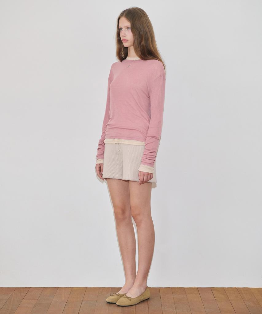 SINOON Button Knit Shorts (Greyish Beige)