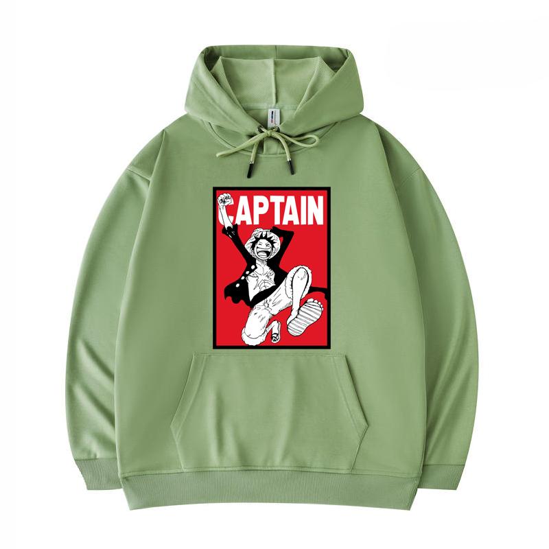 

Men s Hoodies Luffy The Captain Print Funny Harajuku Style Twill imitation cotton Hoodies
