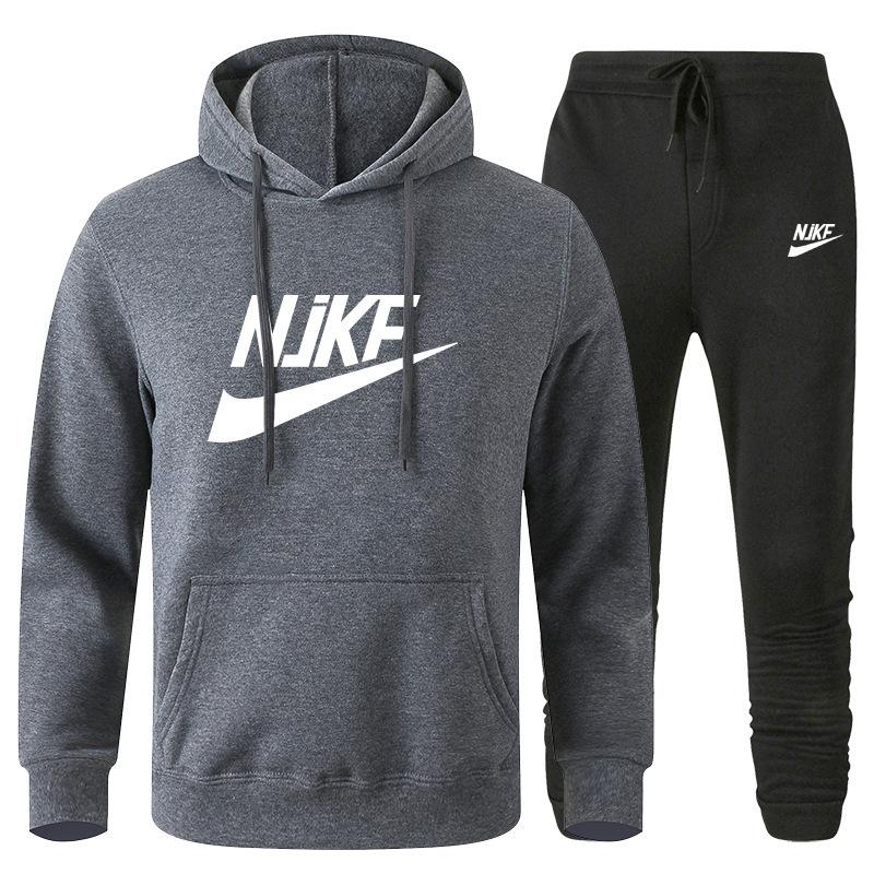 Men s Printed NJKF Trendy Hoodie Set Youth Sports Sweatshirt XXL