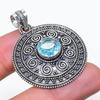 Natural Swiss Blue Topaz Gemstone 925 Sterling Silver Jewelry Pendant 1.73" AP-14348