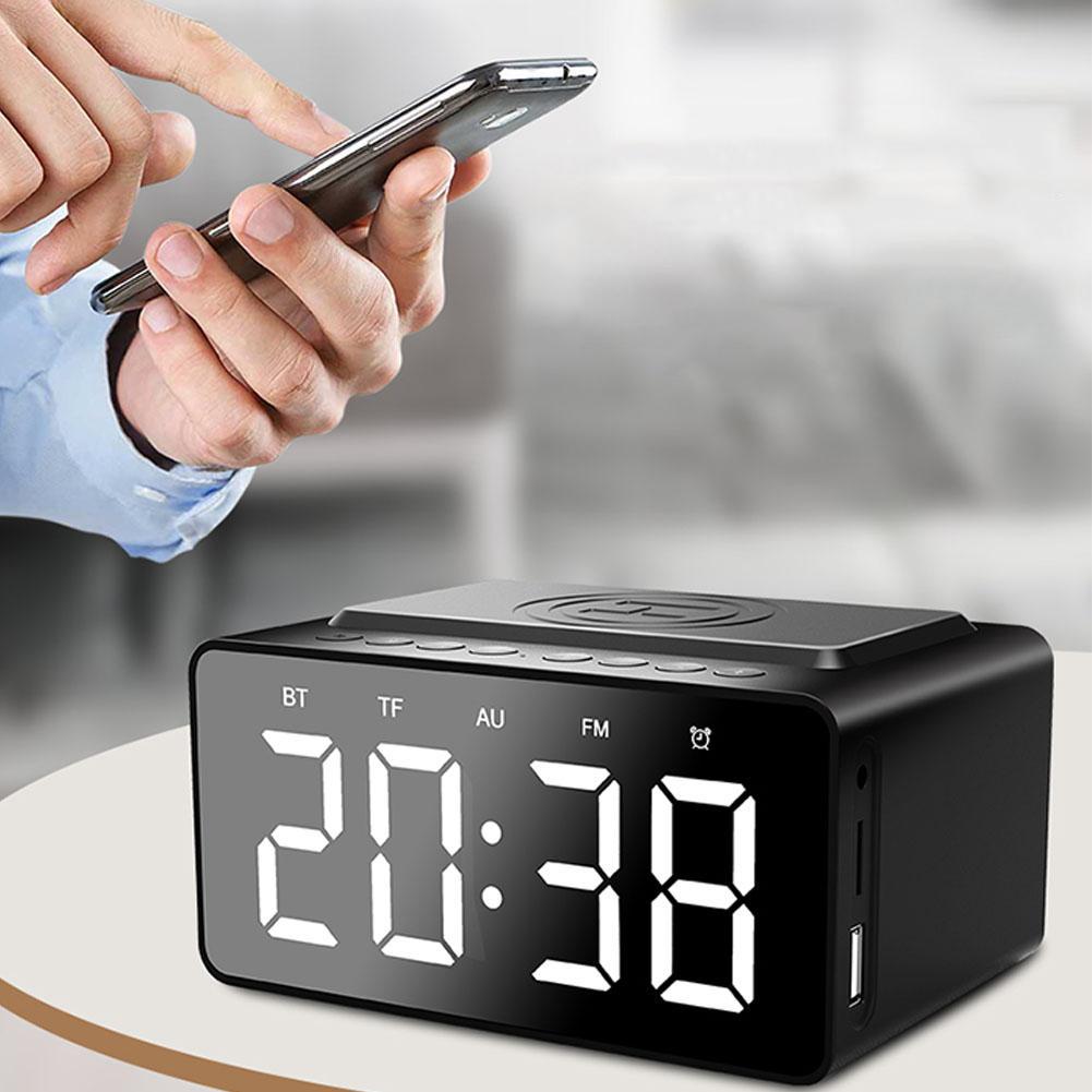 

BT508 3 in 1 Wireless Charging LED Alarm Clock Power Bluetooth-compatible Speaker
