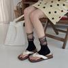 Transparent Mesh Foot Stepping Calf Socks Cover Women'S Lace Splicing Polka Dot Stacking Socks Spring And Summer Thin Half Sole Jk Leg Cover