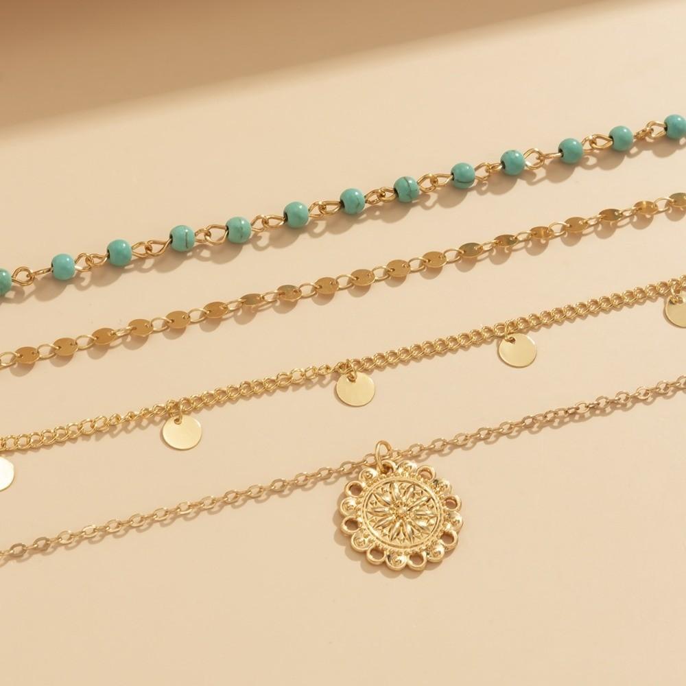 Ethnic Style Boho Necklace Necklace Set Multi-layer Necklace Personality Jewelry Set  Girls