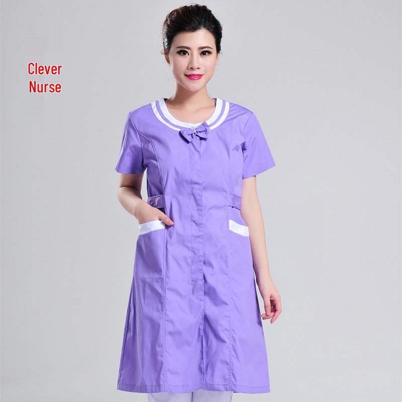 

Clever Nurse Short Sleeve Purple Uniform - Beautician & Spa Technician Workwear, New Style Small