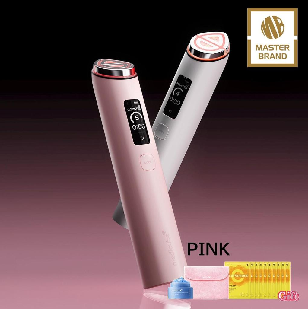 Medicube Booster Pro X2 Skincare Set Pink & White Cream + Capsule Cream + Sheet Mask 10pcs + Pouch