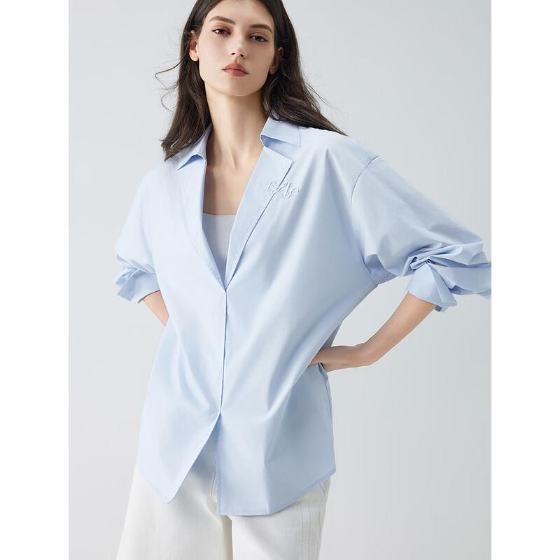 ELLE Women's French Loose Cotton Commuter Shirt