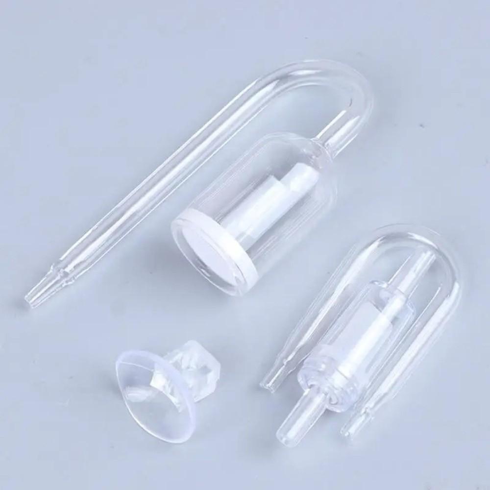 New U Shape CO2 Atomizer Suction Cup Transparent Glass CO2 Diffuser Refinement Glass Tube Check Valve Fish Tank