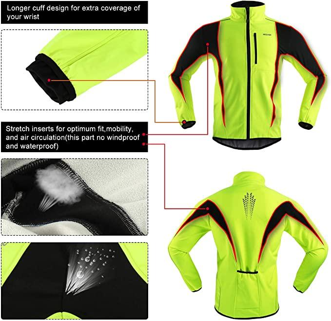 Men's High Visibility Breathable Full Sleeve Cycling Jersey Windproof Night Riding Moisture Wicking Sports Apparel Summer