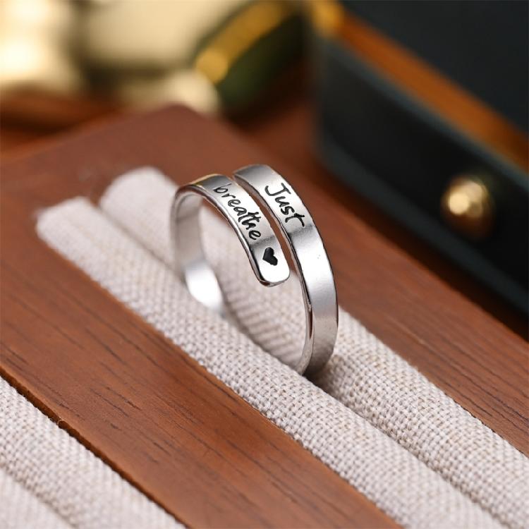 Elegant Adjustable Wedding Rings Dating Rings Letter Pattern Opening Finger Jewelry Suitable for Woman and Man Present