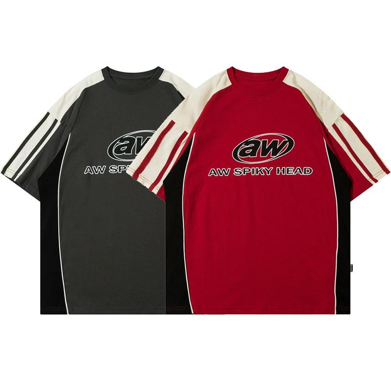 American Retro Sports Jersey Short-sleeved Fans European and American Street Tide Brand Loose Fan Version