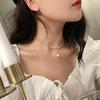 Kpop Pearl Pendant Necklace Gold Tone Layered Chain Choker Woman Egirl Bridesmaid Giveaway Gift Idea Dainty Angel Pendant Necklace Collares Mujer