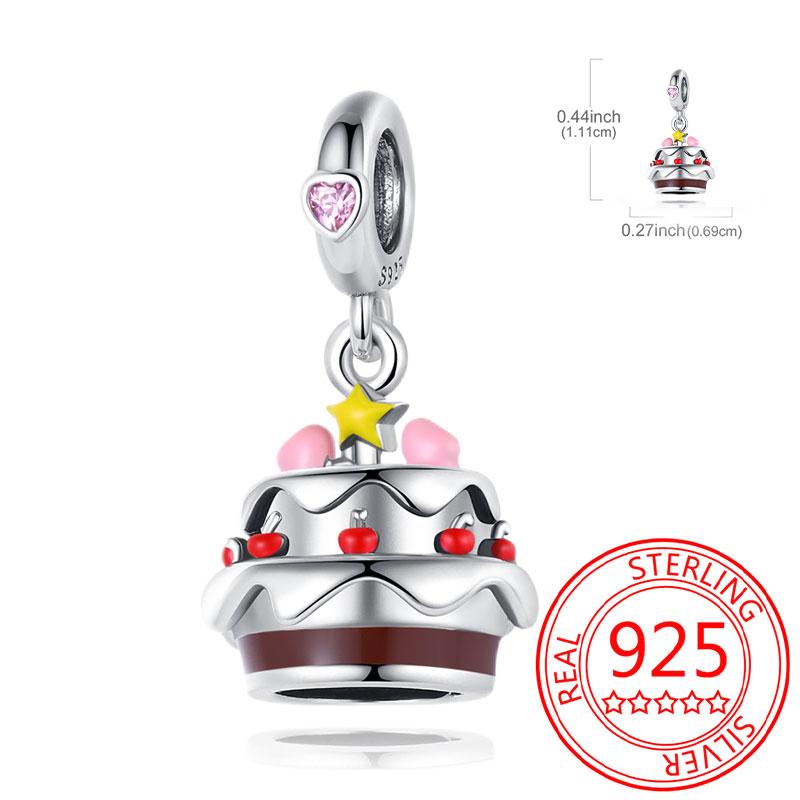 Delicious Food Copper Doughnut Cake Dessert Fruit Fine Wine Bead Pendant Fit Bracelet Necklac Boutique Jewelry Gift