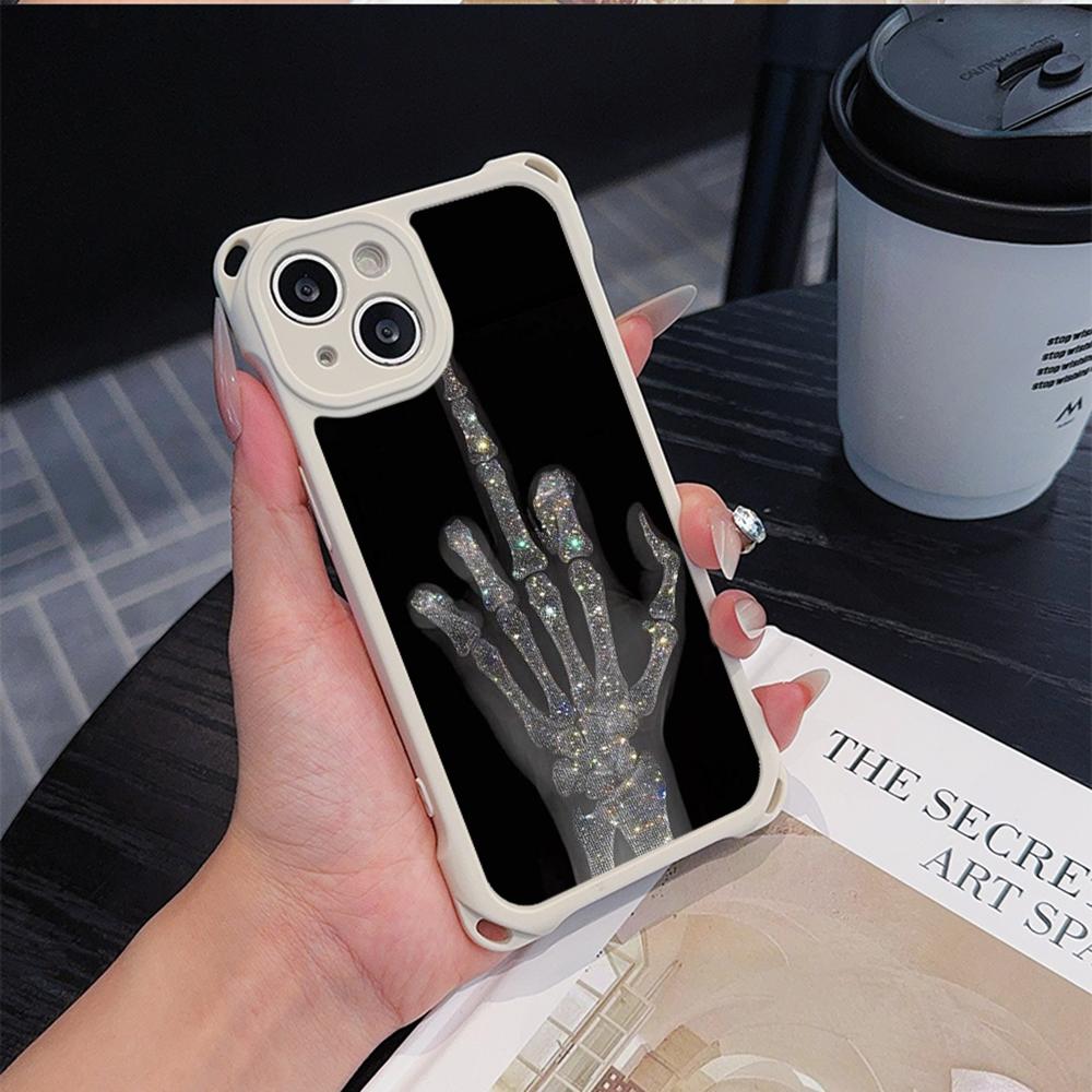 Ae80 Gesture Greeting Design Art Soft Phone Cases for iPhone 16 15 14 13 12 11 Pro Max 8 Plus XR with Wrist Strap Lanyard Corner Protection Back Cover