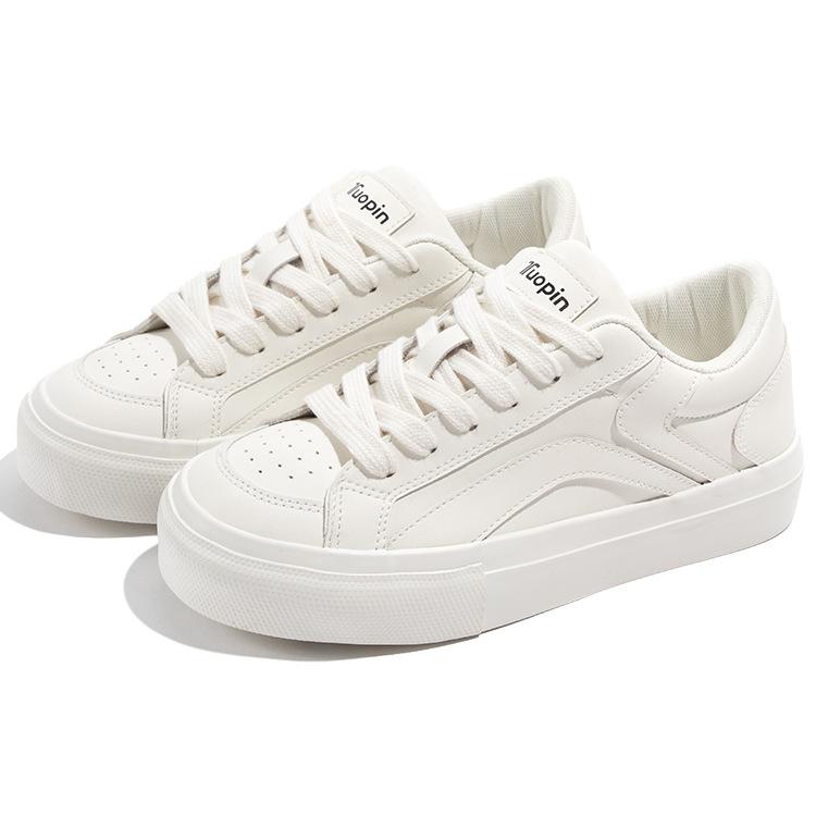 Niebieskie buty na deskę damskie 2025 wiosna i lato nowe buty typu bread niszowe wszechstronne na grubej podeszwie podwyższające casualowe białe buty