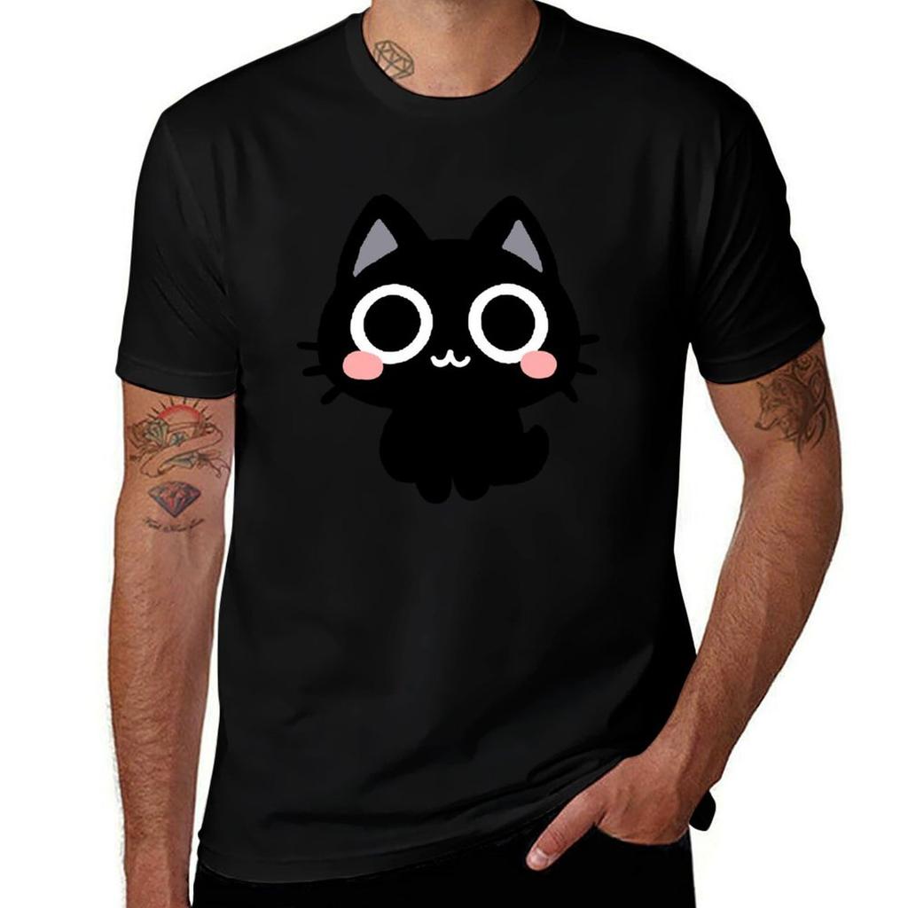 Cute Black Cat TShirt fashion shirts plain designer shirts Anime tshirt t shirts for Unisex pack