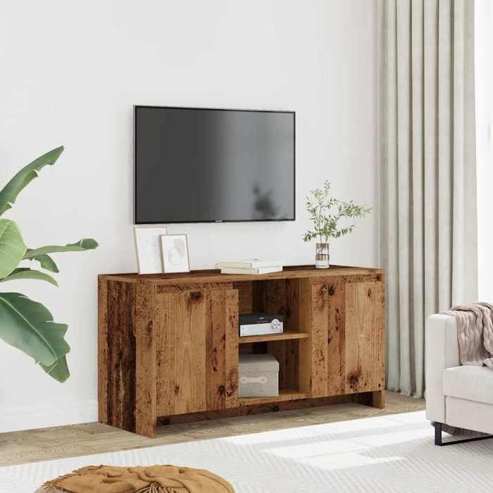 VidaXL Meuble TV vieux bois 102x37,5x52,5 cm bois d'ingénierie, banc TV, meuble télé, meuble multimédia, buffet TV, meuble 856782