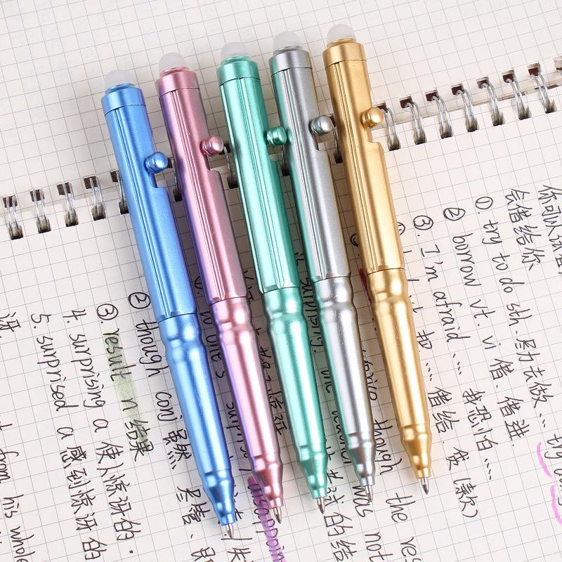 6pcs Creative Erasable Ballpoint Pens with Erasable Tip, Neutral Pen, Mo Yi Crystal Blue 0.5mm Ballpoint Pen, School Stationery
