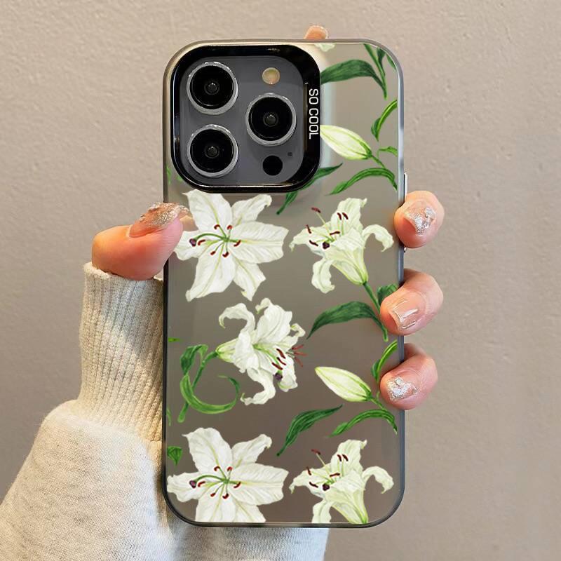 

Чехол для телефона INS Корейский Цветок Лилия Для iPhone 17 16e 16 15 14 13 12 11 mini Pro Max XSMAX 8 7 Air Plus Противоударный Матовая Задняя Крышка iPhone XSMax