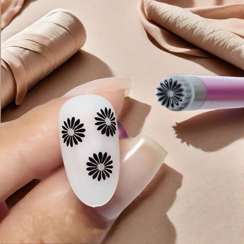 30 Silicone Head Nail Stamping Pens for Floral Designs, a Tool for Transferring Nail Art
