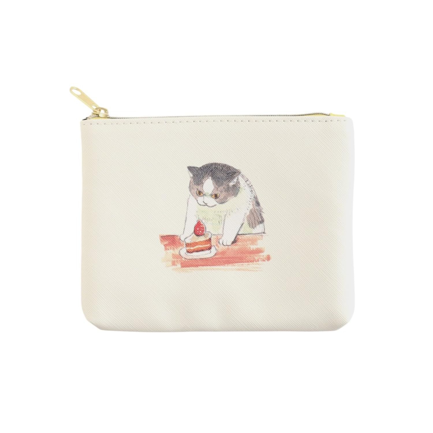 

Overglad Calico Cat Mobu Wants to Earn Cat Food Diary Synthetic Leather Pouch Cake Mobu s MBB-045