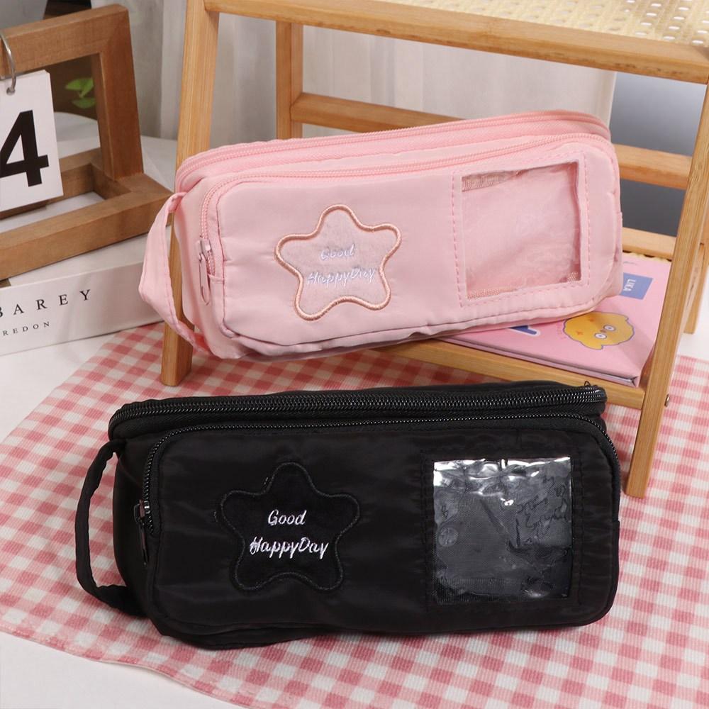 Handheld Korean Pencil Case Multilayer Ins Pencil Pouch Y2K Star Stationery Bag School