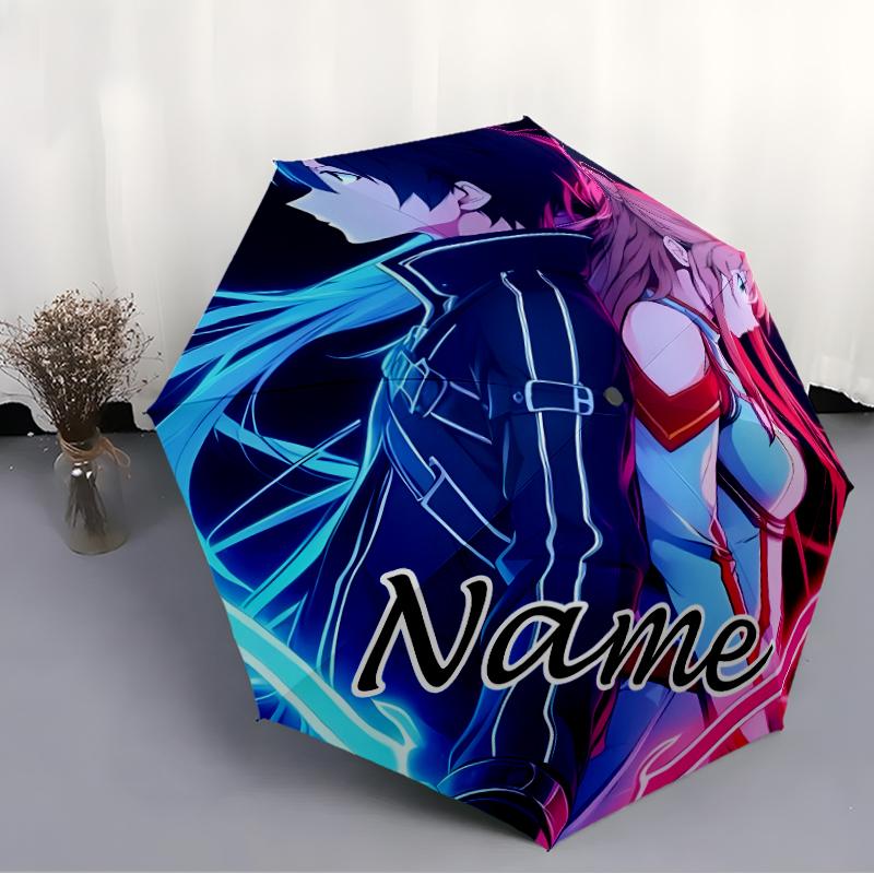 Personalized Name S-Sword Art Online Print Umbrella - Automatic Open/Close, Eight-Rib Durable Frame, Automatic Folding Umbrella