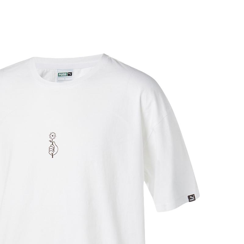 Puma Solid Color Crew Neck Comfortable Pullover Short Sleeve T-Shirt Men Tops White 927102-02