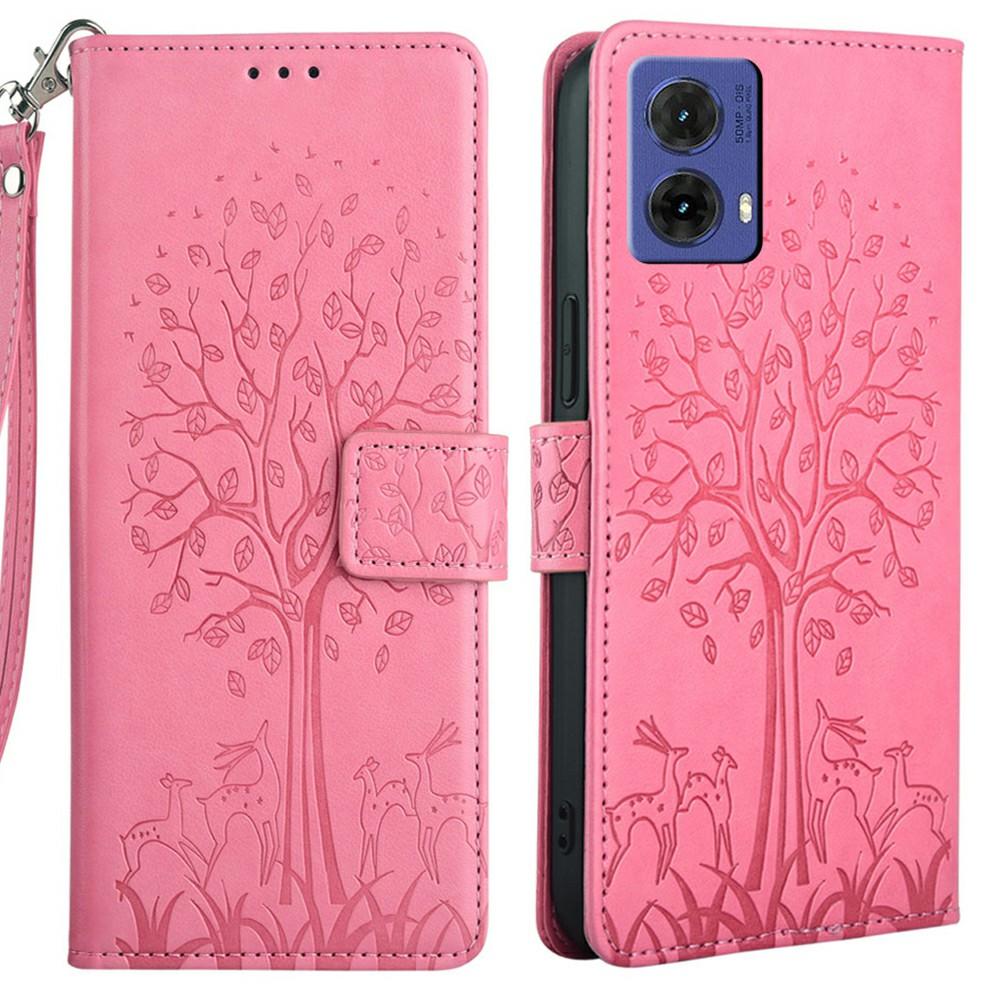 For Motorola Moto G85 5G/S50 Neo 5G Case PU Leather Wallet Phone Cover Tree Deer Imprinted