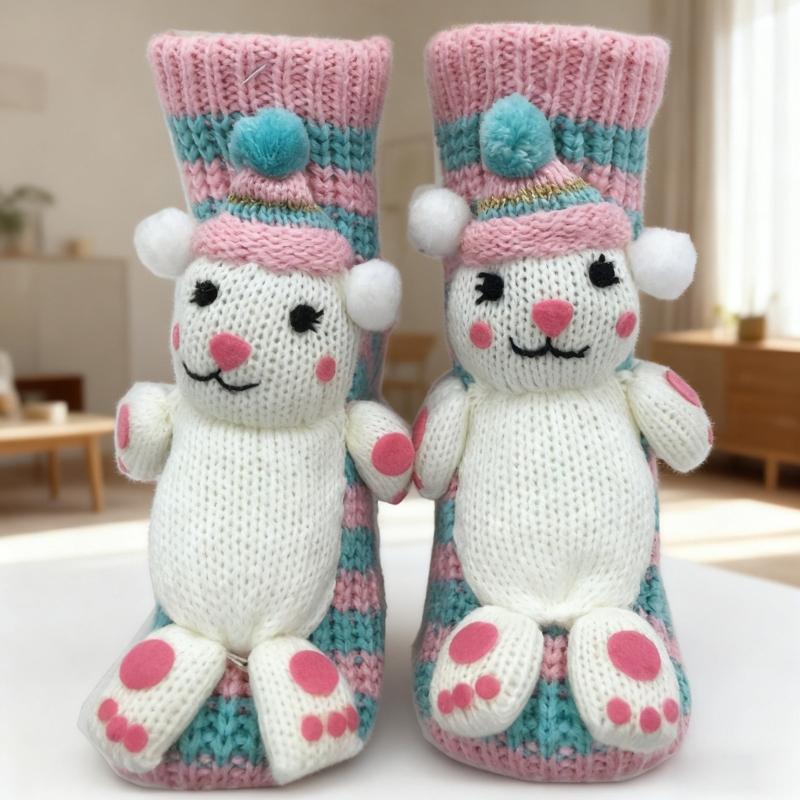 3D Strick Tier Socken, Plüschtiere Kuschel Socken, Lustige Neuheiten Winter Warm Handgehäkelte Socken Weihnachtsgeschenke für Frauen