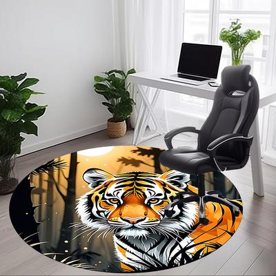 1pc Tiger Print Chair Carpet for Office, , Non-slip Carpet, Very Suitable for Offices, farmhouses,Outdoor Carpet Yy251120012