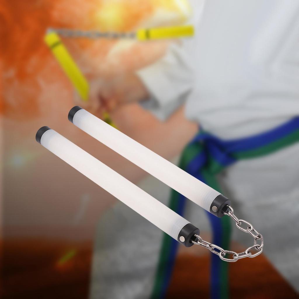 Rozsvěcující Nunchaku Svítící Barevné LED pro Sport Karate Wingchun 28cm 2 světla