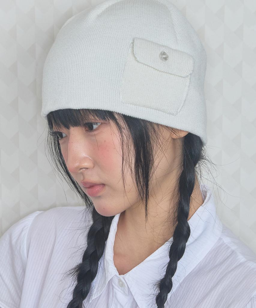 Kiibi Boki Pocket Beanie White