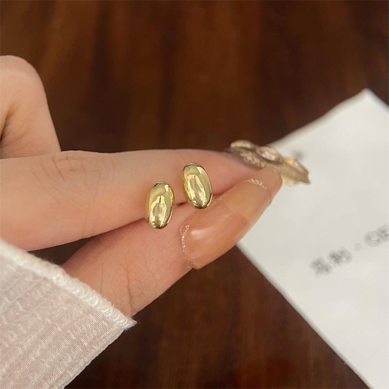 

Серьги-гвоздики Золотая фасоль из серебра 925 пробы - Элегантный, модный дизайн для женщин, A70 золотой