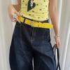 Double-Breasted Wide Waist Belt Versatile Dress Jeans Belt American Women's Belt  Waist Accessories