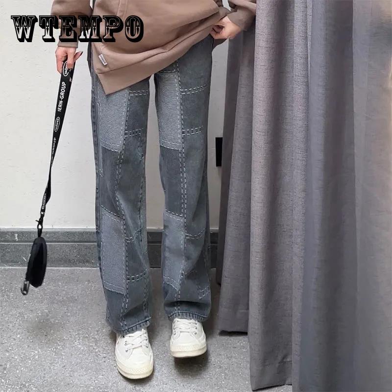 

Черные джинсы с высокой талией и строчкой Design Sense, большие размеры, весна и осень, новая корейская версия, свободные прямые длинные брюки, модные