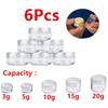 6Pieces 3g/5g/10g/15g/20g Empty Sample Container with Lids Cosmetic Jars Clear Plastic Bottle for Make Up Nails Jewelry Beauty Home Kitchen